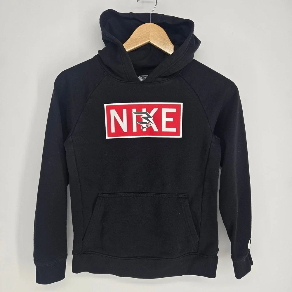 Nike 3 Brand Russell Wilson Kids Black Pullover Hoodie Sweatshirt Medium M 10-12